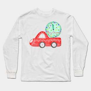 Merry Christmas cute car Long Sleeve T-Shirt